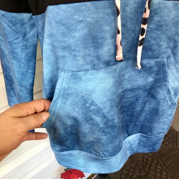 🍃LAST 1 Md💕NWT Colorblock Leopard Print Hoodie💕 - Picture 4 of 16